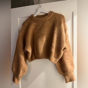 Zara cropped beige knit sweater (never worn)